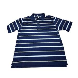 Footjoy Golf Polo Shirt Mens XL Blue Striped